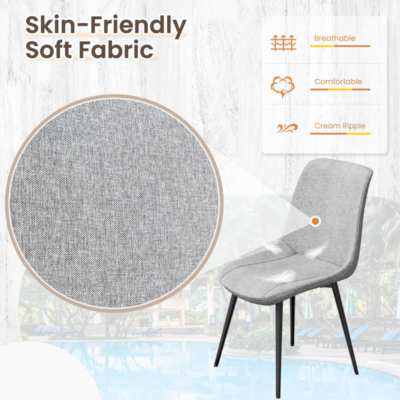 47.2" Round Dining Table Set, Modern Kitchen Table Wit 4 Chairs, Gray