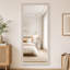 Miroir surdimensionné 71 po x 32 po avec cadre en bois aspect bois haute définition et miroir en cuivre argenté incassable pour salle de bain-129910979-129992614