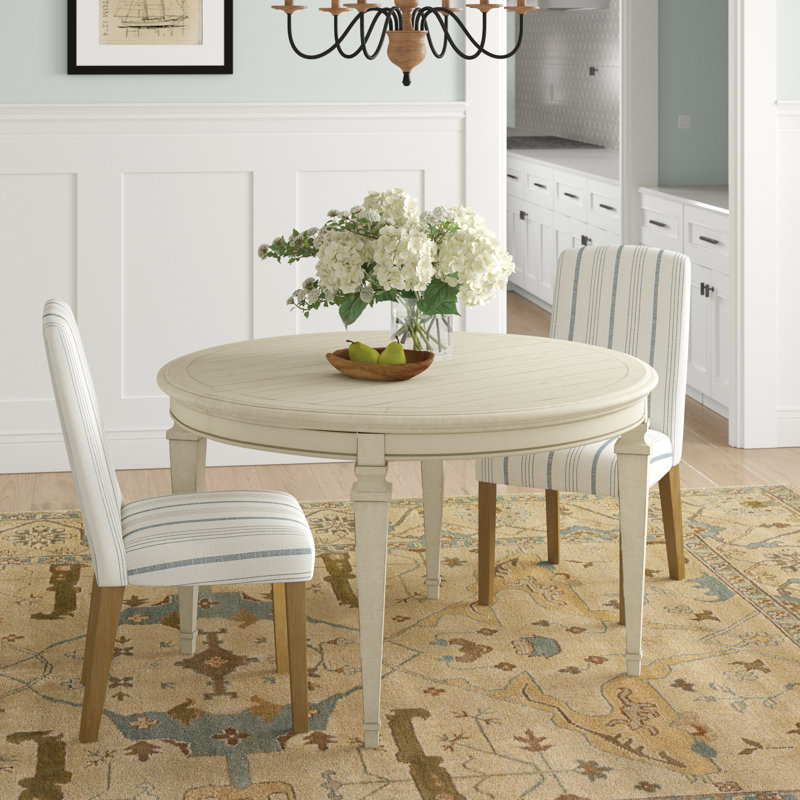 Lacandice Extendable Pine Round Solid Wood Base Dining Table