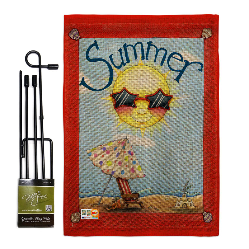 Fun po de jardin en toile jute à 2 côtés 18,5 x 13 po the summer ensemble de drapeau