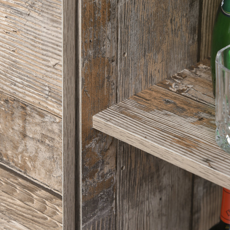 Kitchen Buffet With Hutch, Pantry Storage Cabinet With Sliding Barn Door, Adjustable Shelf