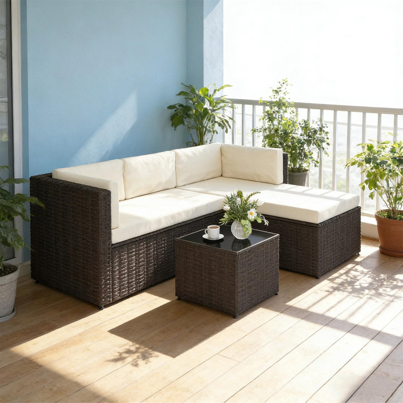Ensemble de conversation pour jardin extérieur, Beige