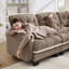 Canapé d'angle Chenille Cloud avec pouf amovible et coussins