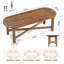 Bureau d'ordinateur 70,87 pouces pour 2 personnes, bureau à domicile ovale en bois massif, brun