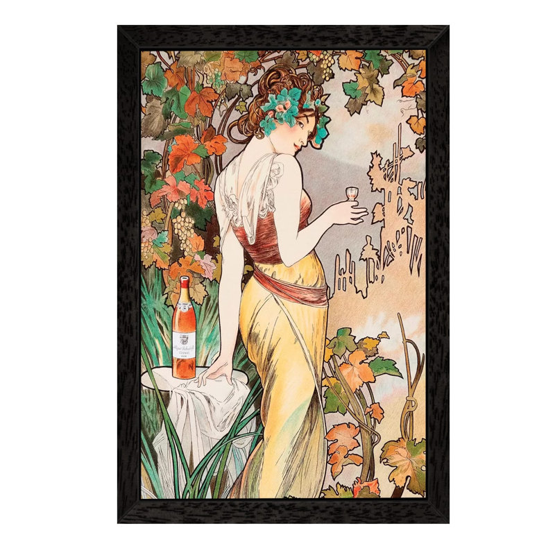 Cognac - Print on Canvas, 66.04 cm H x 45.72 cm W, Black Framed