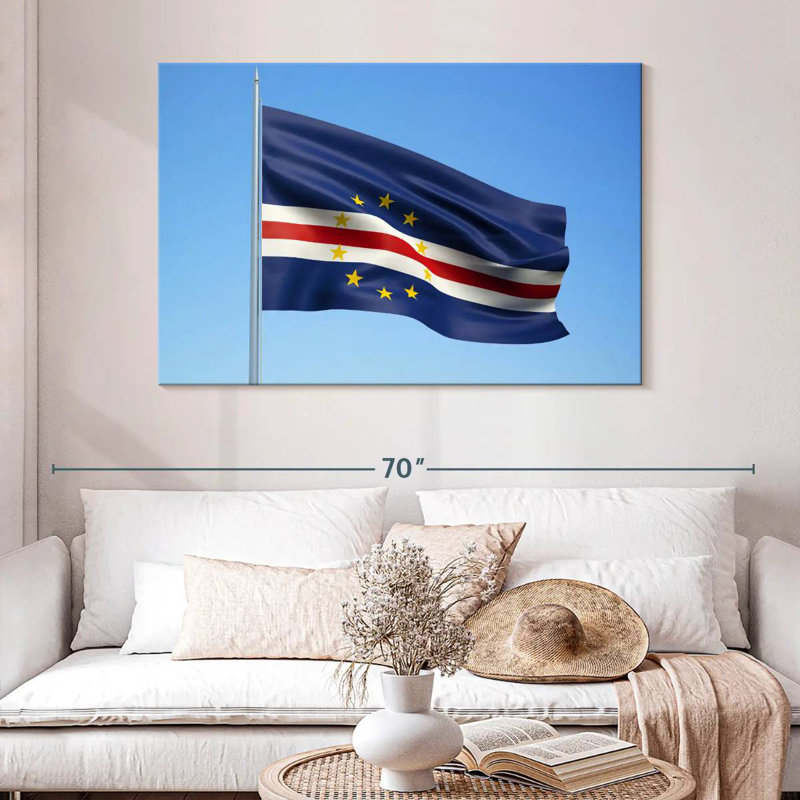 Ciel bleu, drapeau du Cap-Vert, H 32 po x l 48 po