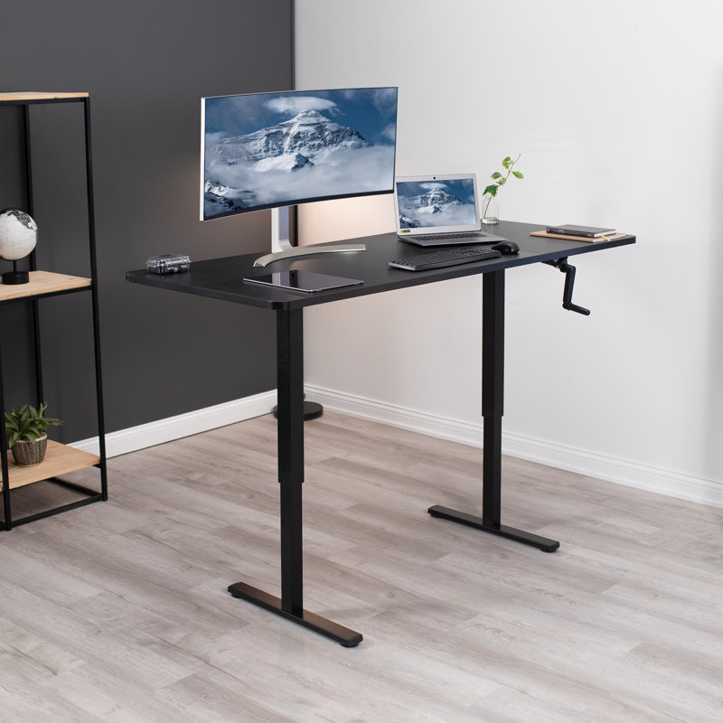 ErgoFlex 71''x30'' Manual Adjustable Black Standing Desk