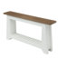 Console 63 po avec tablette de rangement, canapé d'entrée bicolore grain de bois