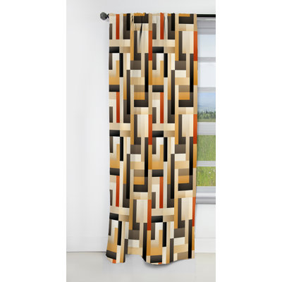 Geometric Harmony II - Stripped Curtain - Blackout Striped Curtain - 1 Panels