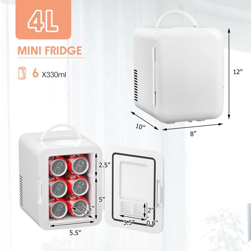 0,14 pi³ Topbuy Mini réfrigérateur de comptoir, Blanc