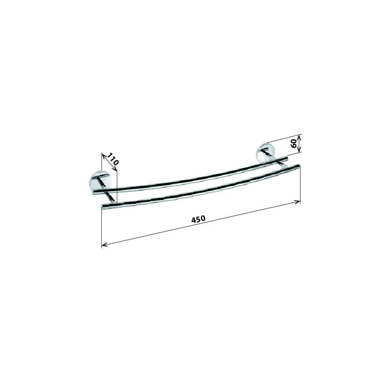 Lemanski 45cm 2 Wall Towel Bar