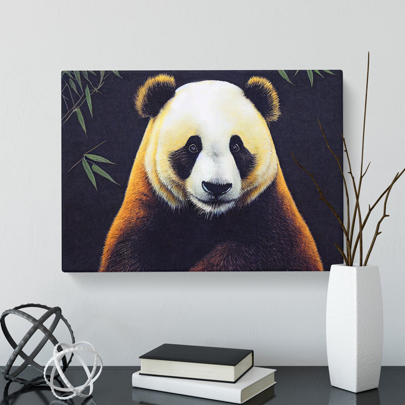 Captivating Panda - Wrapped Canvas Print, 35cm H x 50cm W x 3cm D