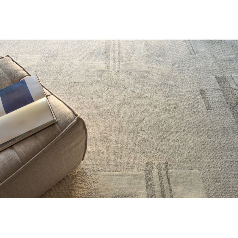 Nicada hand-tufted New Zealand Wool Silver/Ivory Area Rug, 12'X15'