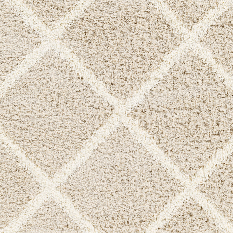 Geometric Shag Area Rug, Rectangle 160 x 221 cm