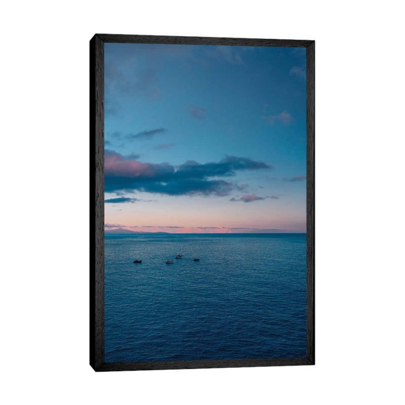 Amalfi Coast Sunset IV by Bethany Young - Print on Canvas, Black Framed, 66.04cm H x 45.72cm W x 3.81cm D