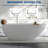 59”/67” Freestanding Acrylic Soaking Tub – Deep Soak Design, Eggshell Vertical Ribbed Texture, Chrome Pop-Up Drain for Modern Bathrooms