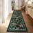 Washable Tiger Runner Rug for Kitchen 2x6 Non-Slip Non-Shedding Animal Floral Long Carpet, Low Pile Botanical Floor Covering, Foldable Black-1129930480