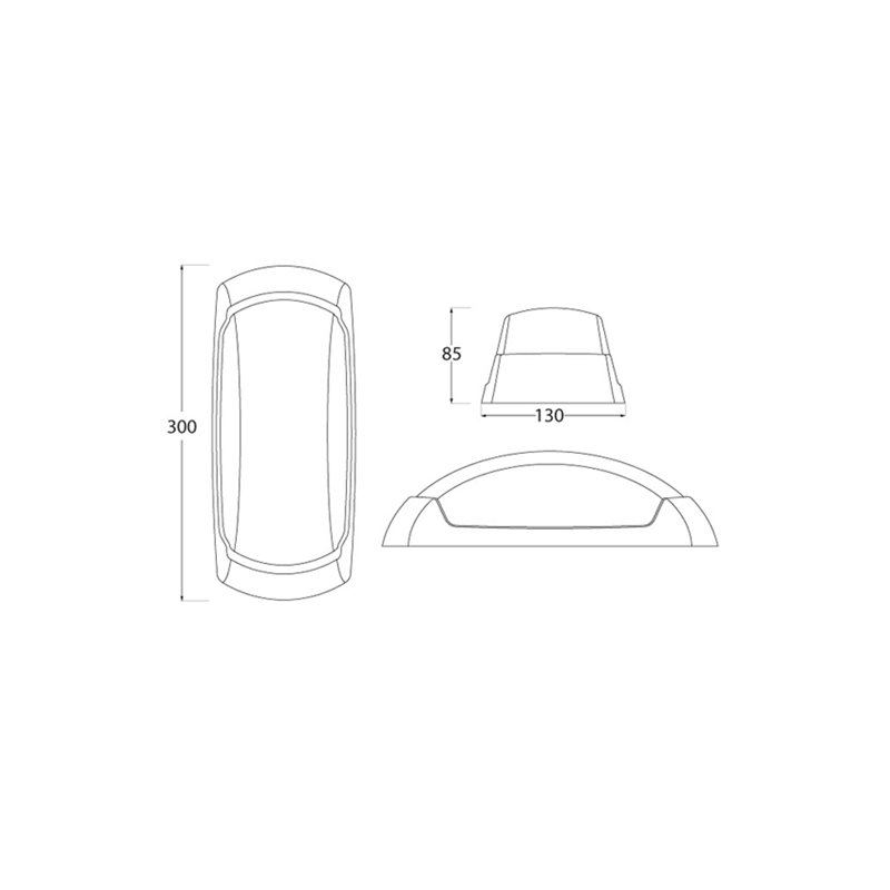 Groseiller LED Outdoor Bulkhead Light, Grey