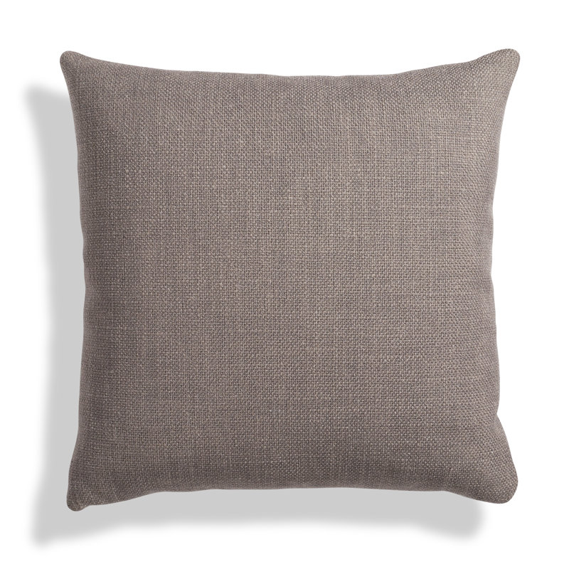 20" x 20" Square Camel Leather and Velvet Pillow
