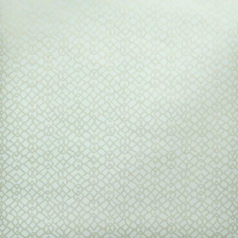 Slow Living Metallic Geometric Motif Wallpaper Roll, Frost Mint