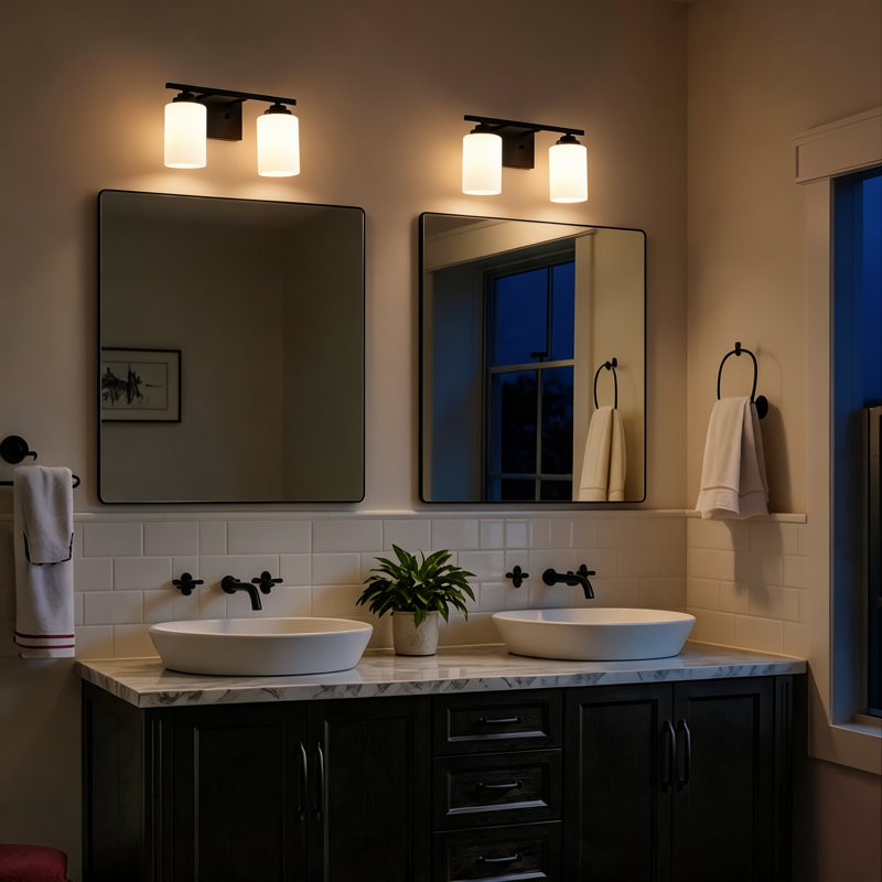Burdene Dimmable Vanity Light, Matte Black, 2