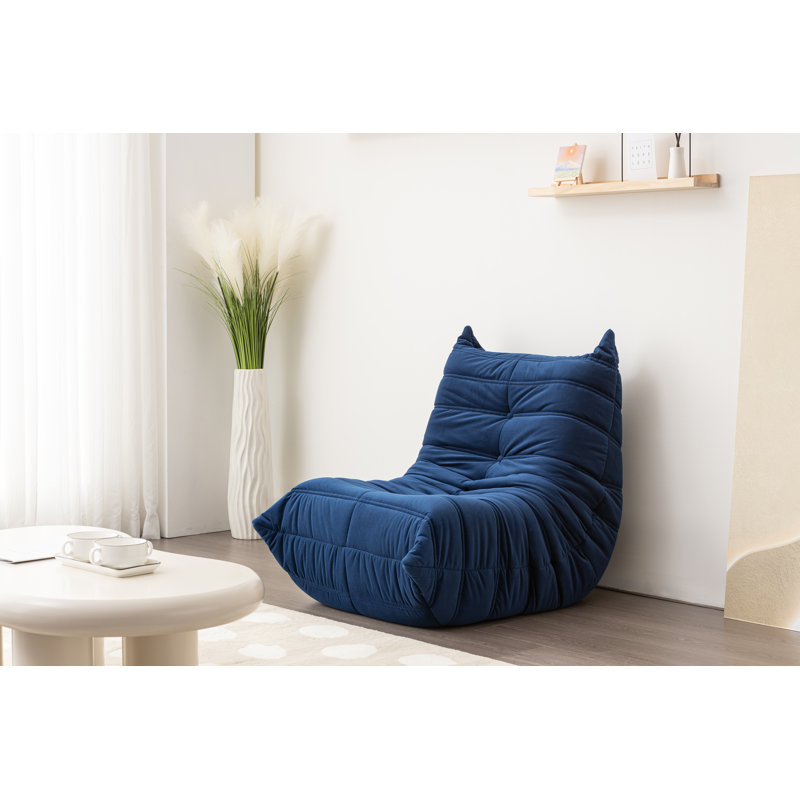 Simone Fabric Bean Bag Lounger, Blue Fabric