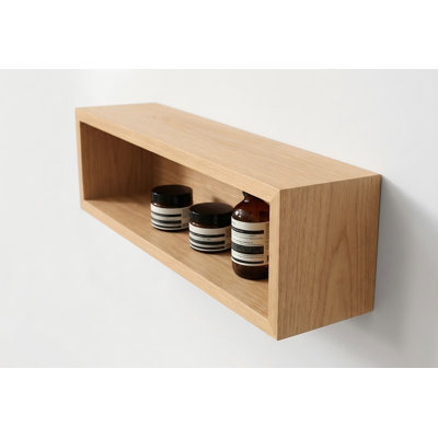 Natural Wood Veneer with Engineered Plywood Wall Bathroom Shelves