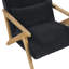Fauteuil d'appoint moderne recouvert de velours côtelé noir, structure en bois d'hévéa massif, siège et coussin en mousse pour le salon avec coussin moelleux.