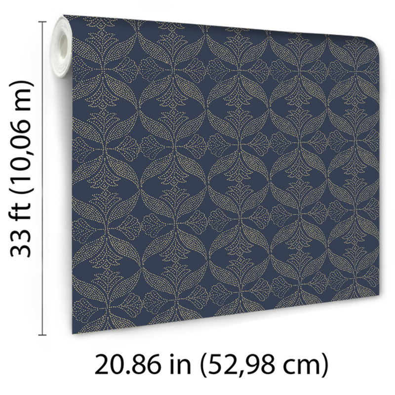 Papier peint ornement, Navy