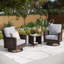 Chaise longue pivotante en osier avec table d'appoint-106891287