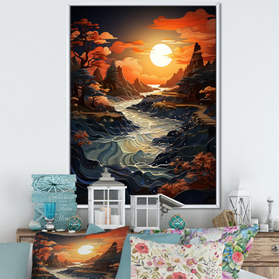 «Burrton Sunset Moonlit Serenity Papercut II», reproduction sur toile