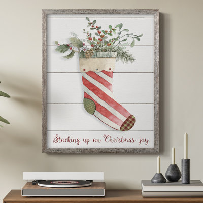 Comfy Cozy Stocking II, reproduction encadrée - bois massif