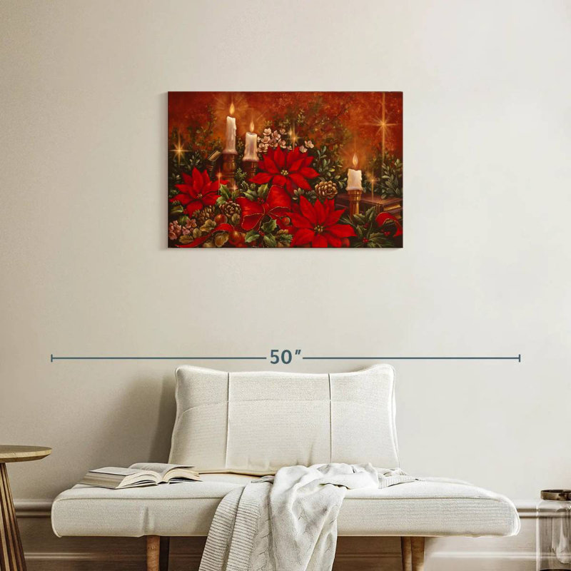 Poinsettia lumineux, H 20 po x l 30 po