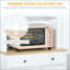 Buffet de cuisine autoportant avec huche, garde-manger avec support à micro-ondes, tablette réglable, 2 tiroirs, armoire
