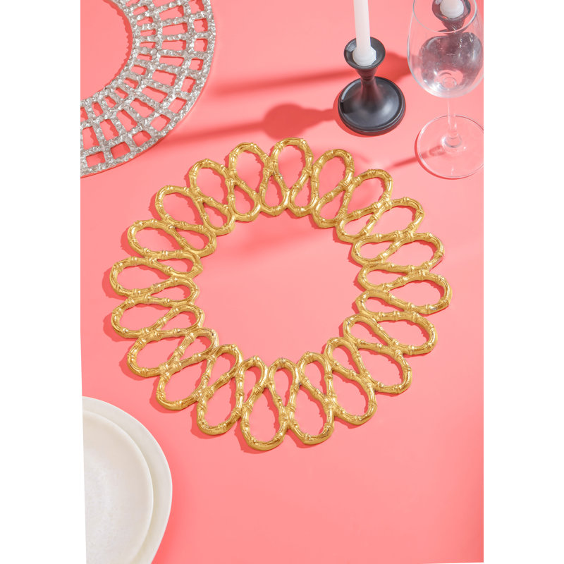 Plat de service à boucles Golden Luxe, Doré