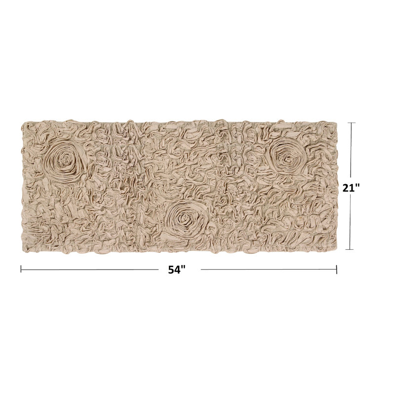 Skak Cotton Bath Rug, 21" W x 54" L, Linen