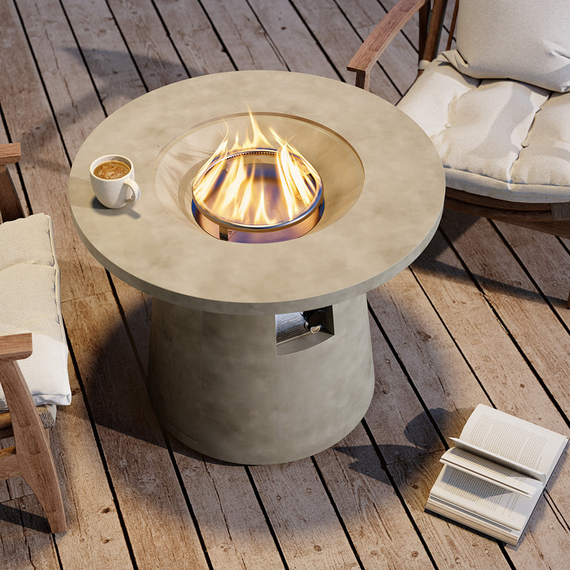 Outdoor Concrete Propane Fire Pit Table