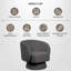 Fauteuil pivotant moderne Taccarra, fauteuil tonneau rembourré avec rotation à 360 degrés, fauteuil lounge avec base en pin pour salon, chambre, bureau-1484986924