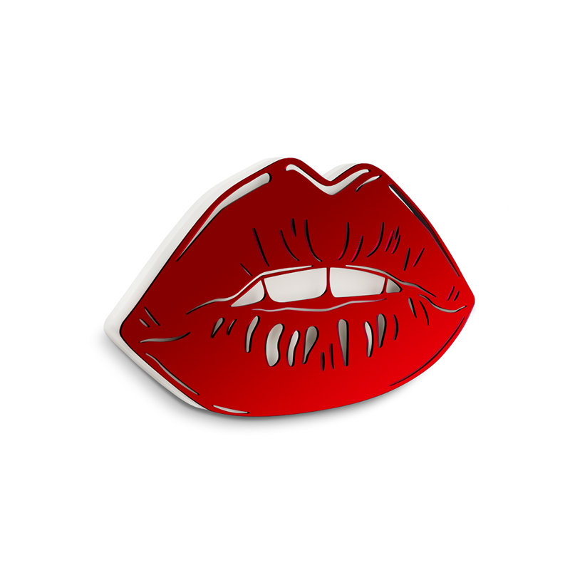 Décoration murale silhouette de lèvres, H 14 po x l 26 po x P 1 po, Miroirs rouges
