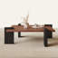 Table basse carrée en bois massif noyer