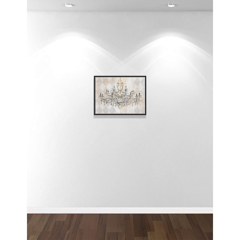 «Harlequin Chandelier - Floater Frame», reproduction d'art sur toile, H 18 po x l 24 po x P 2 po, Cadre noir