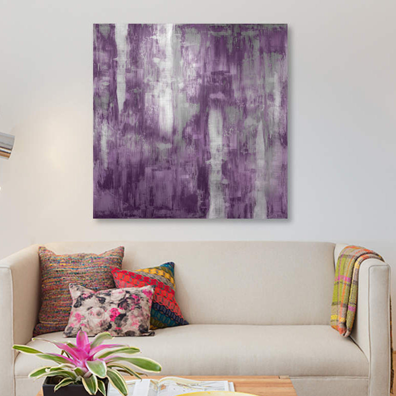 « améthyste gradation », reproduction sur toile, H 37 po x l 37 po x P 1,5 po, Toile tendue