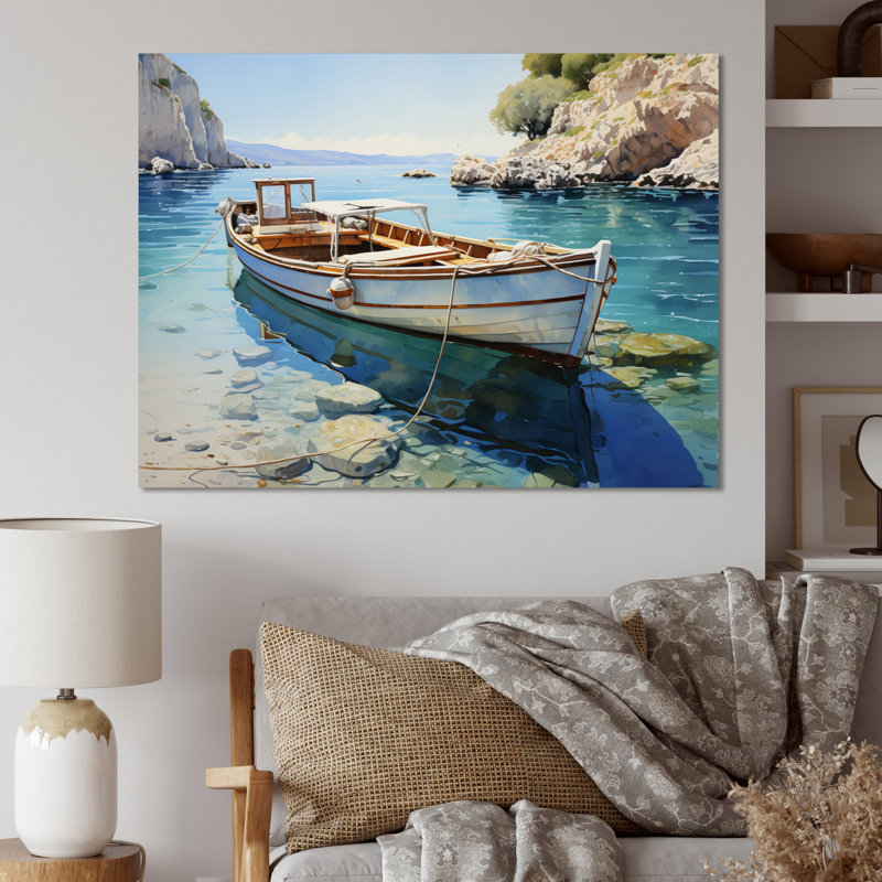 Navagio Beach Zakynthos IV sur toile, H 30 po x l 40 po, Cadre photo argenté