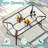 All Weather Patio Dining Set For 6, Outdoor Table And Chairs With 1.69″ Umbrella Hole,  30"X 55" Table And Stackable Chair, For Lawn, Deck (Umbrella Not Included) (Brown Table & Black Chairs )-1896788677-1886006100