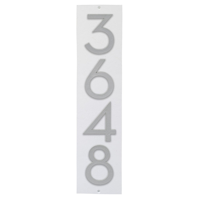 Plaque murale rectangulaire verticale flottante 6 po, Blanc / argent, Oui