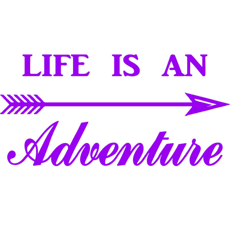 Décalcomanie murale « life is a adventurer adventurer », Mauve, H 11 po x l 22 po