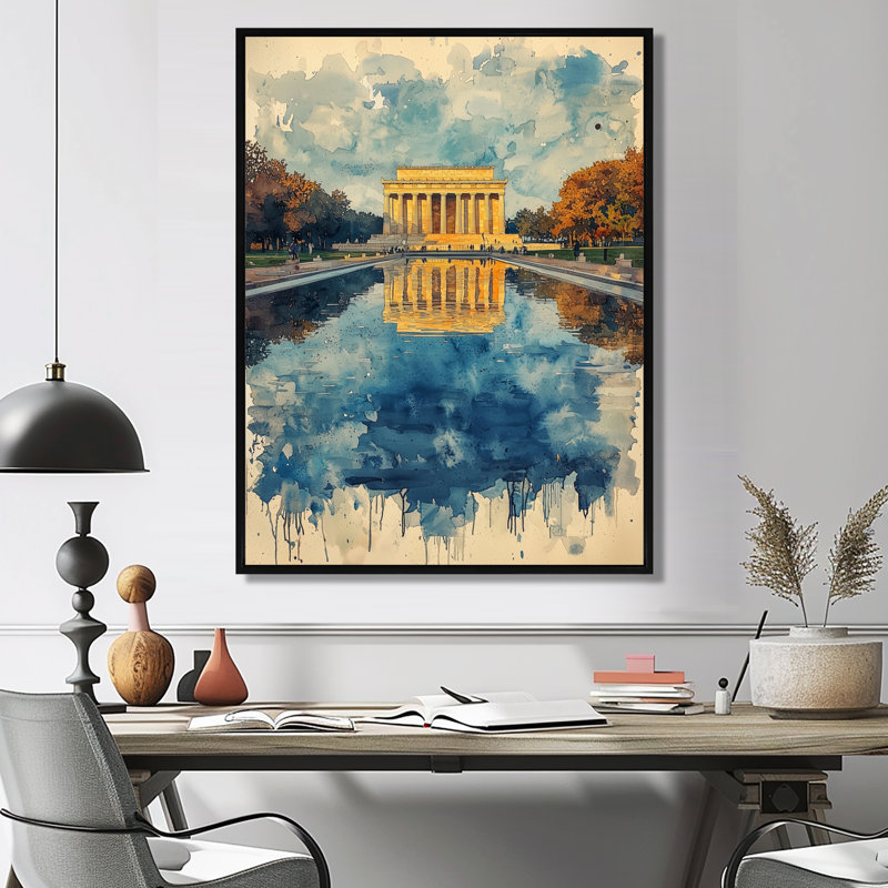 Navarette - Architecture Canvas Wall Art, Black, Floater Framed Print, 20" H x 12" W