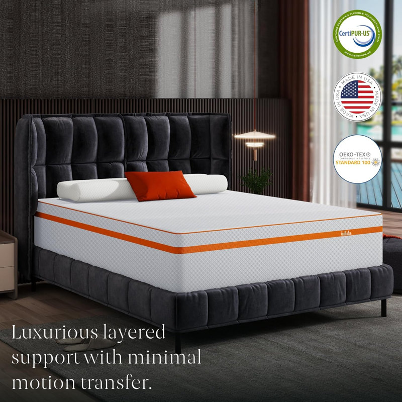 Matelas en mousse à mémoire de forme moyenne 14 po Alwyn Home, Très grand