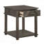 Table de bout rustique traditionnelle 1 pièce avec rangement en bois durable brun