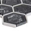 Carreau de mosaïque en marbre poli noir 12 po x 13 po Noir Hexagon-49665335